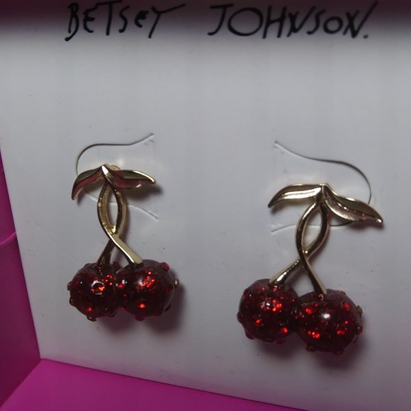 Betsey Johnson cherries new in box earrings - Picture 7 of 9